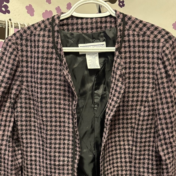 Jessica Howard Jackets & Blazers - Jessica Howard Pink and Black Houndstooth Blazer